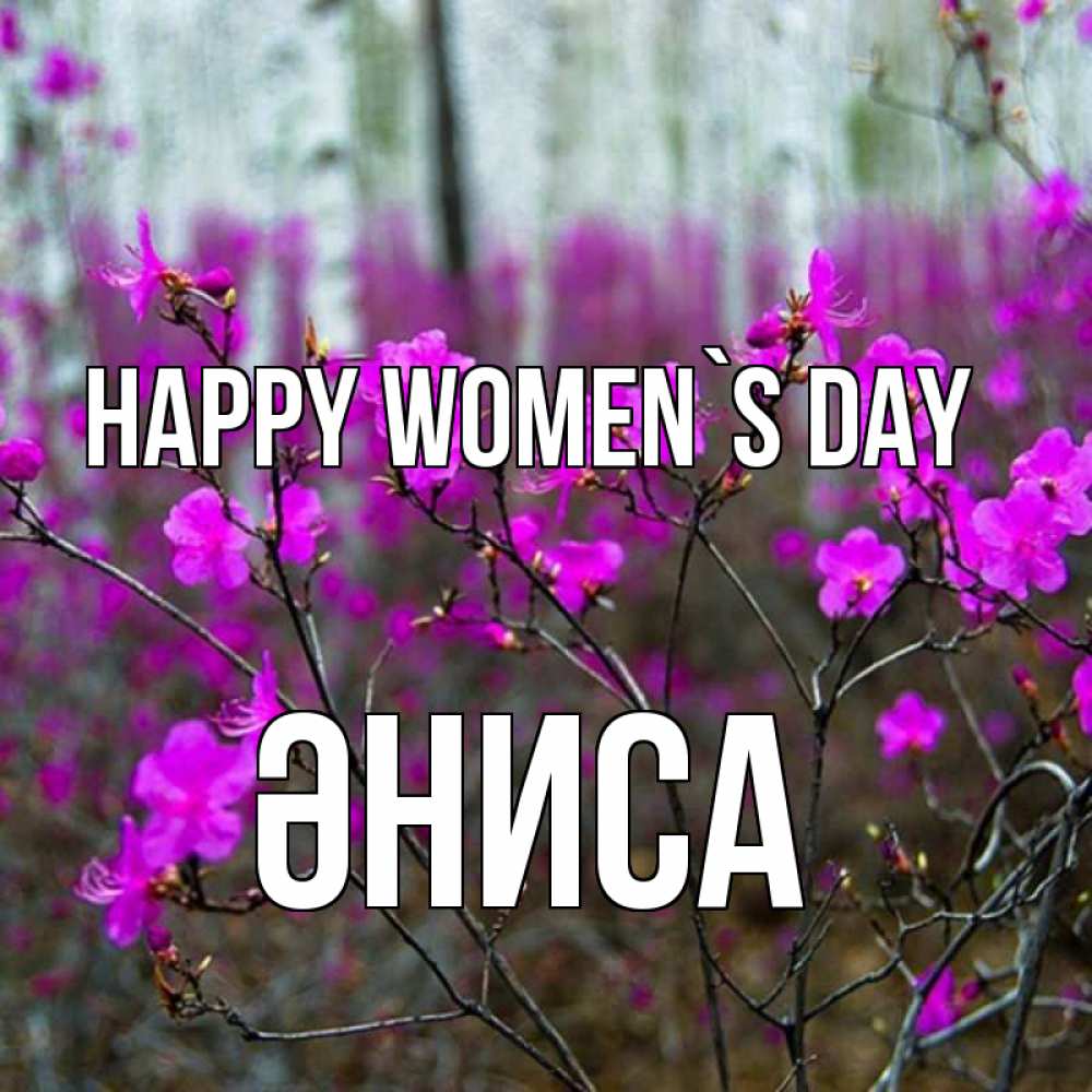 Greetings card с именем, ӘНИСА happy women`s day дикие цветы Greetings with text for free download 